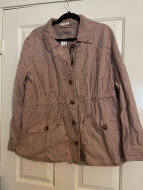 Maurices Mauve Utility Jacket with Button Front